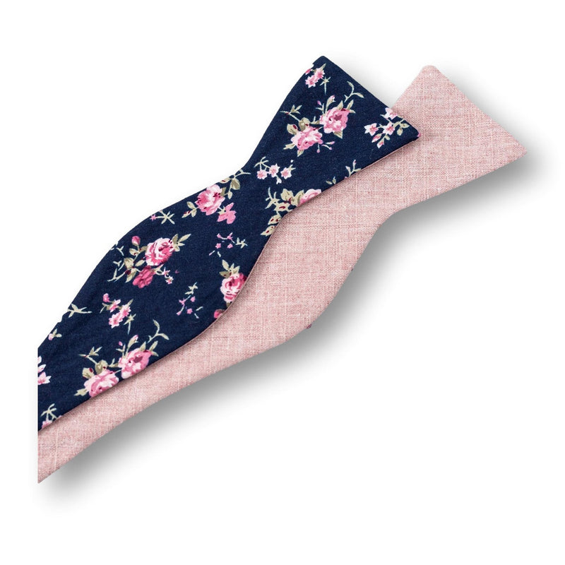 PINKY-Reversible Bowtie for Men, Blue and Pink Bowtie for Wedding