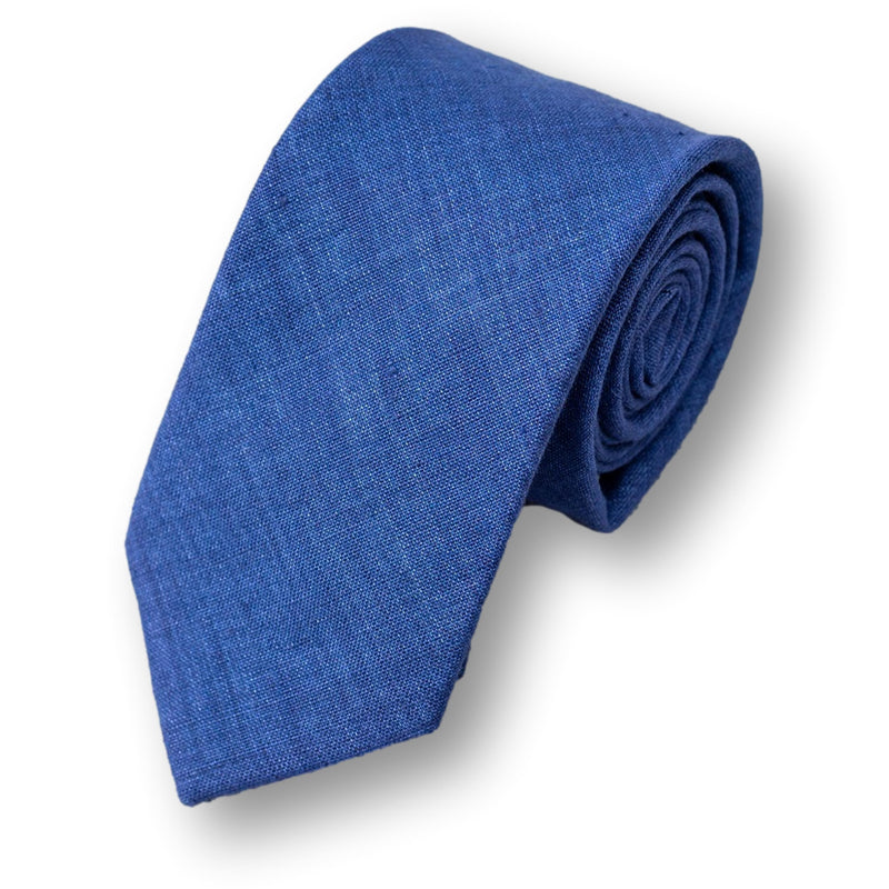 JUSTIN-Blue Necktie for Men, Skinny Tie for Wedding