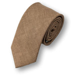 AURORA-Mens Brown Necktie, Summer Linen Necktie Mens Fashion