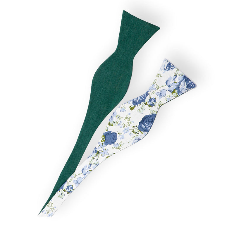 EMERALD- Green Bowtie for Men, Vintage Floral Wedding Necktie
