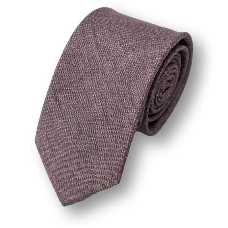 GRAY-Linen Gray Necktie, Summer Linen Necktie Gift For Men