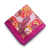 Paisley Print Pocket Square, Pink Silk Pocket Square