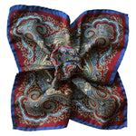 Kenzie Burgundy Silk Pocket Square - D'Italia