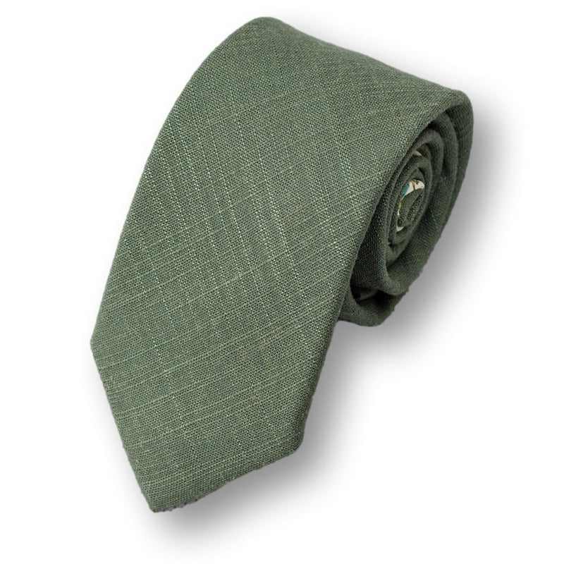 SAGE- Green Necktie, Groomsmen Cotton Necktie, Mens Fashion
