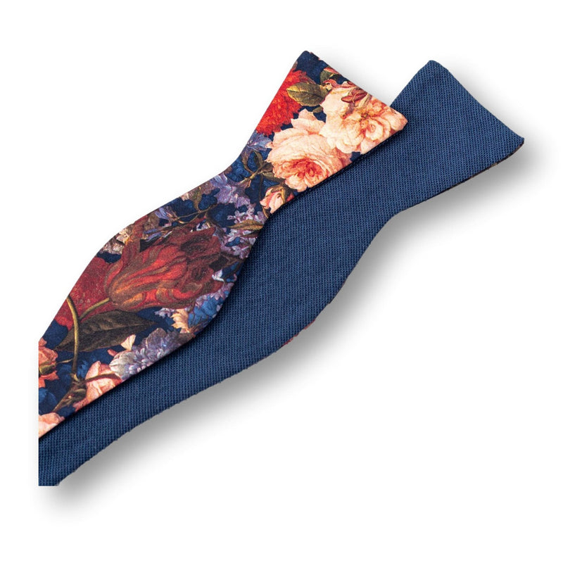 FIVA-Floral and Solid Self Tie Bowtie for Men, Fiva Reversible Necktie