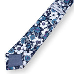 JASPER-Blue Floral Necktie for Men, Blue Flower Tie for Wedding