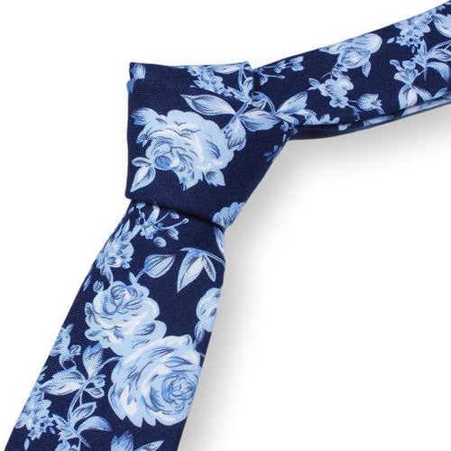 JEREMY-White Flower Tie for Men, White Floral Necktie for Wedding
