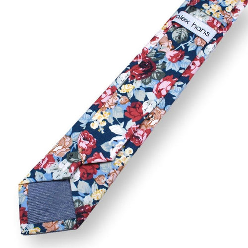 LUNA-Flower Necktie for Men, Skinny Tie for Wedding