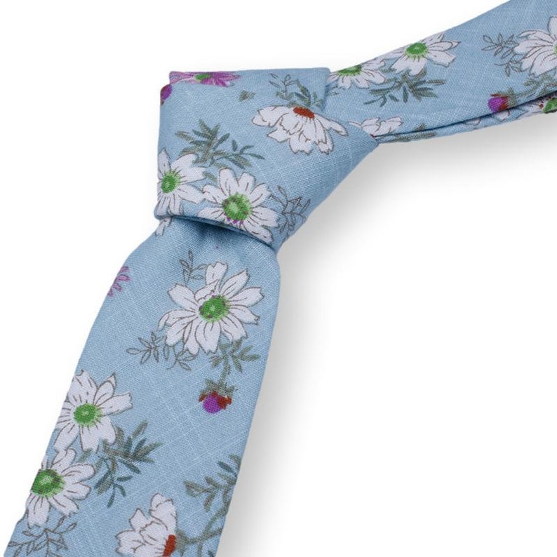 ROWAN-Cotton Floral Necktie for Men, Wedding Grooms Necktie