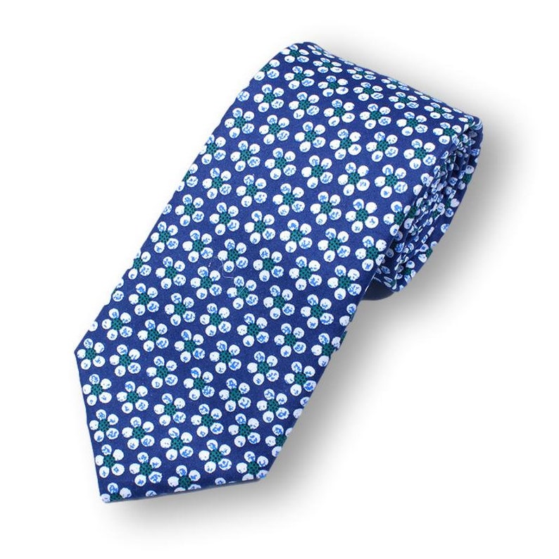 ESME-Mens Floral Necktie for Wedding, Summer Cotton Necktie Gift For Men