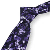 HUGO-Purple Floral Tie for Men, Purple Necktie for Wedding