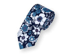 JASPER-Blue Floral Necktie for Men, Blue Flower Tie for Wedding