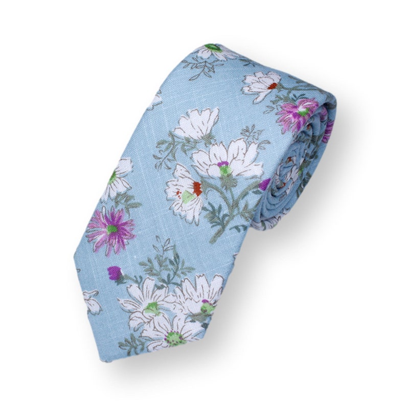 ROWAN-Cotton Floral Necktie for Men, Wedding Grooms Necktie