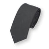 THEO-Classic Dark Grey Necktie for Men, Cotton Skinny Tie for Wedding